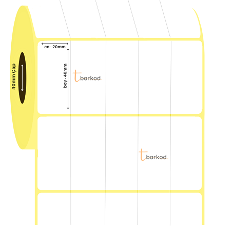 20x40 Yanyana 5’li Lamine Termal Etiket