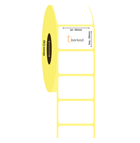 50x30 Lamine Termal Etiket