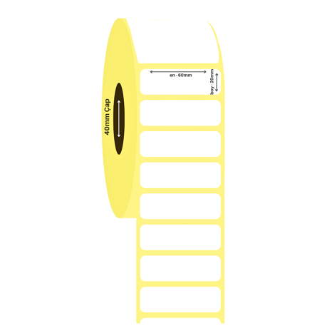 60x20 Lamine Termal Etiket