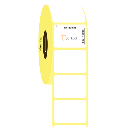 80x40 Lamine Termal Etiket